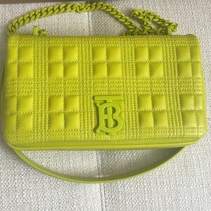 Burberry Vibrant Green Quilted Lola Bag/Crossbody Bag